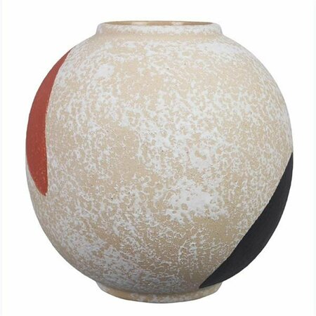 YOUNGS 5.9 in. Stoneware Hand Painted Round Tabletop Vase 12473